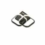 Lustra LED 2 Patrate, Rame Metalice, 32W, 2 Romburi, Lumina Rece/Calda/Neutra, Negru - imagine 2