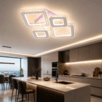 Lustra Led Gina cu Telecomanda, 162W, Alb, 3 tipuri de lumina + RGB Lumina Colorata, 61x47cm - imagine 4