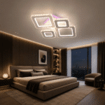Lustra Led Gina cu Telecomanda, 162W, Alb, 3 tipuri de lumina + RGB Lumina Colorata, 61x47cm - imagine 2