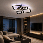 Lustra Led Krystal cu Telecomanda, 162W, Negru 61x47cm - imagine 3