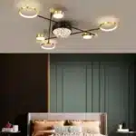 Lustra Led cu Telecomanda Nazira 138W, Auriu Negru - imagine 6