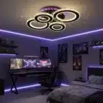 Lustra LED RGB cu Telecomanda Anita, 136W, Negru - imagine 3