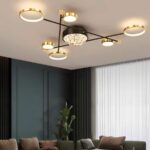 Lustra Led cu Telecomanda Nazira 138W, Auriu Negru
