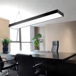Panou LED Suspendat si Aplicat, Lumina Rece, 6000K, 72W, Negru 117x28 cm