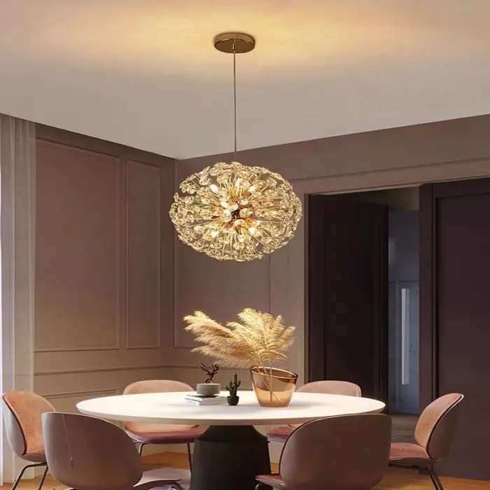 Lustra LED Netis, Textura Cristal, Metal, 8xG9, Auriu1