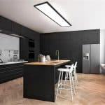 Panou LED Suspendat si Aplicat, Lumina Rece, 6000K, 72W, Negru 117x28 cm - imagine 8