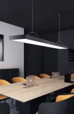 Panou LED Suspendat si Aplicat, Lumina Rece, 6000K, 72W, Negru 117x28 cm - imagine 3