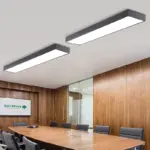Panou LED Suspendat si Aplicat, Lumina Rece, 6000K, 72W, Negru 117x28 cm - imagine 4