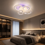 Lustra Led Shyma cu Telecomanda, 238W, cu 3 Tipuri de Lumina, Calda, Rece, Neutra + Lumina RGB, Colorata, Alb - imagine 4