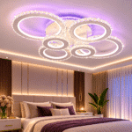 Lustra Led Shyma cu Telecomanda, 238W, cu 3 Tipuri de Lumina, Calda, Rece, Neutra + Lumina RGB, Colorata, Alb - imagine 3