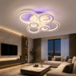 Lustra Led Shyma cu Telecomanda, 238W, cu 3 Tipuri de Lumina, Calda, Rece, Neutra + Lumina RGB, Colorata, Alb - imagine 2