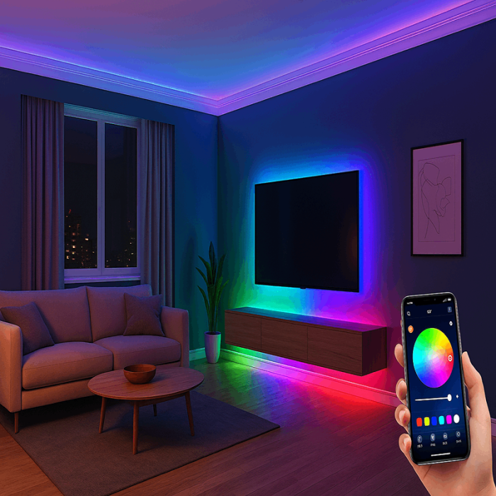 Kit Banda LED RGB cu Telecomanda+WI-FI 60 LEDm 10Wm 12V