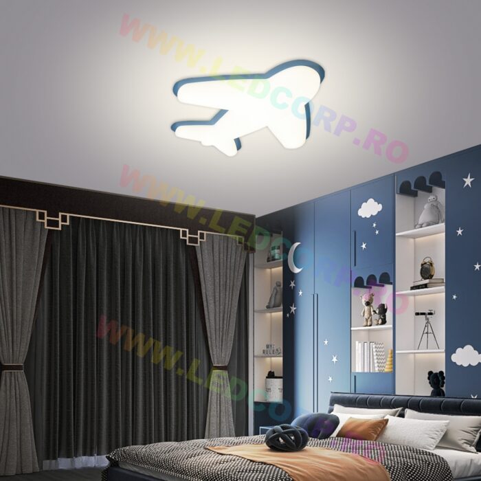 Lustră LED Formă Avion pentru Copii, Iluminare Jucăușă și Decorativă pentru Camerele Lor