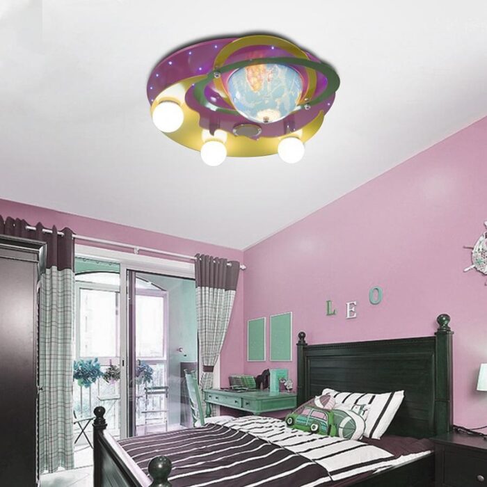 Lustra LED Atlas, 3E27, Roz, Galben (1)