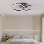 Lustra LED Junifer cu Telecomanda, 3 Tipuri de Lumina, Intensitate Reglabila, 154W, Maro - imagine 4