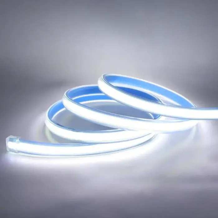 Banda LED COB, Flexibila, IP65, 280 LED-M, Lumina Rece, 6000K, 8W-M, 100m-Rola, 220V, cu Alimentator Inclus