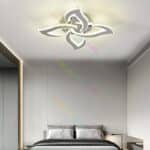 Lustra LED 4 Petale Aplicată Model Cristale cu Telecomanda RGB, 120W, Metal, Crom - imagine 3