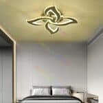 Lustra LED 4 Petale Aplicată Model Cristale cu Telecomanda RGB, 120W, Metal, Crom - imagine 4