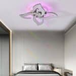 Lustra LED 4 Petale Aplicată Model Cristale cu Telecomanda RGB, 120W, Metal, Crom - imagine 9