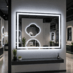 Oglinda LED 80x60 cm Dreptunghiulara, Senzor Miscare Premium - 3 Tipuri de Lumina, Dimabila, Ceas & Temperatura, Dezaburire - imagine 5
