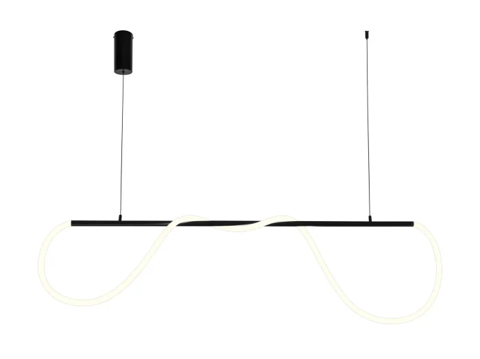 Lustra LED Neon Flex cu Telecomanda, 52W, Negru 150 cm - imagine 7