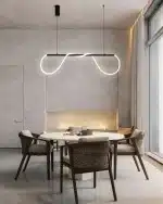Lustra LED Neon Flex cu Telecomanda, 52W, Negru 150 cm - imagine 6