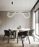 Lustra LED Neon Flex cu Telecomanda, 52W, Negru 150 cm - imagine 5