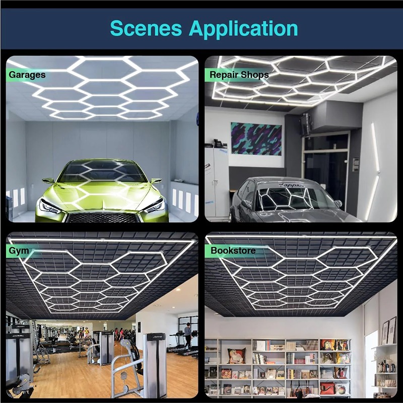 Set 14 HoneyComb LED Hexagon Luminos 672W 482x241 cm, Lumină Rece