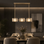 Candelabru Elegance, Înălțime Ajustabilă, 6 becuri E14, Auriu/Gold, Sticlă/Metal