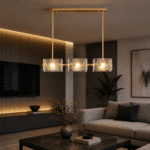 Candelabru Elegance, Înălțime Ajustabilă, 6 becuri E14, Auriu/Gold, Sticlă/Metal - imagine 2