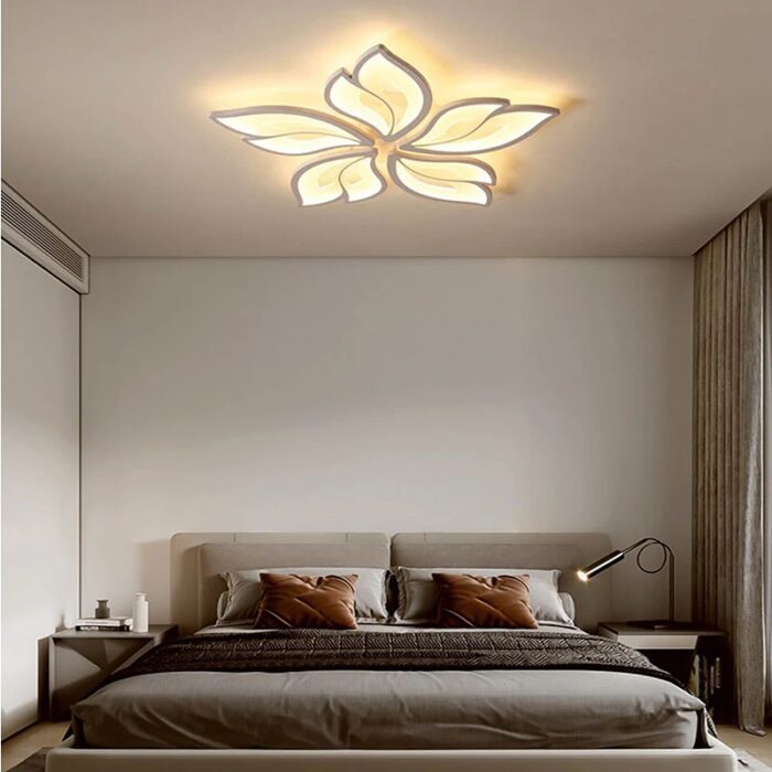 Lustra LED, Model K137-5, cu Telecomanda, 3 Tipuri de Lumina, Intensitate Reglabila, 120W, Alb_11zon