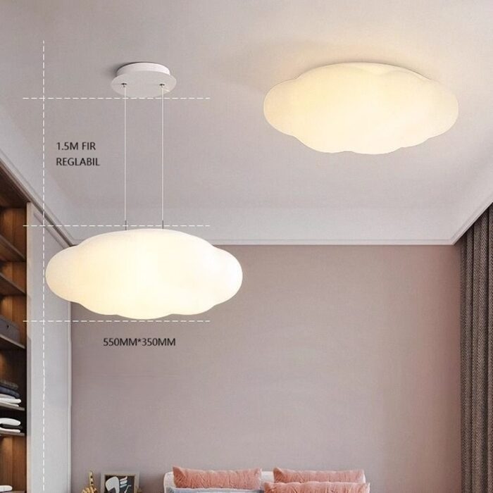 Lustra LED Norisor cu Telecomanda, 3 Tipuri De Lumina, Intensitate Reglabila, 120W, Alb Suspendat si Aplicat