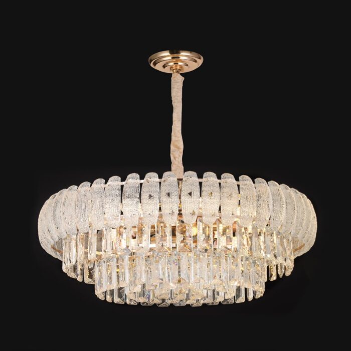 Candelabru Cristal Lux 12xE14, D55cm, Auriu