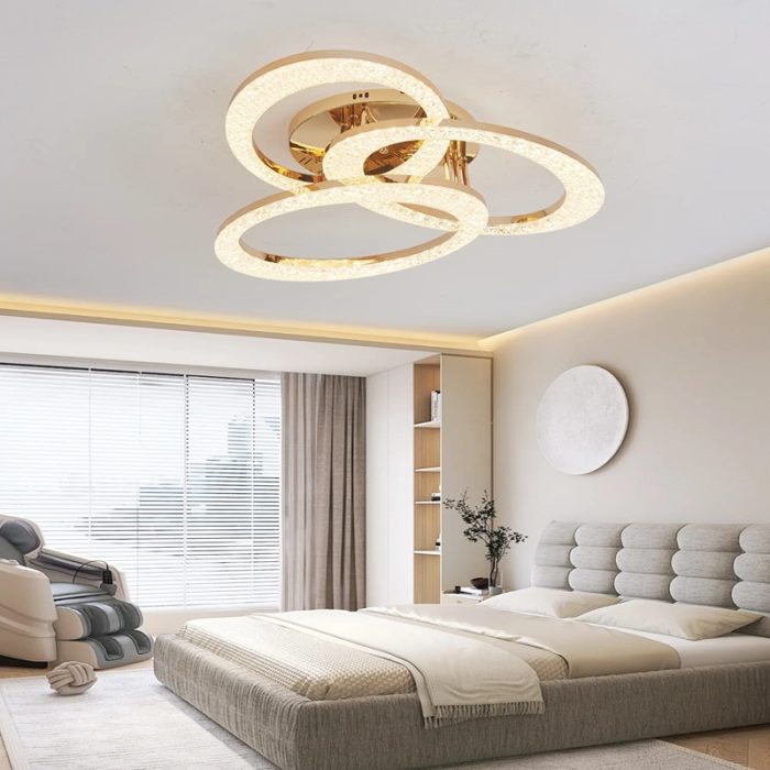 Lustră LED Xerxes cu Telecomandă, Iluminare Reglabilă, 144W, Auriu (3)