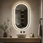 Oglinda LED 60x80 cm Ovala, Senzor Miscare Premium - 3 Tipuri de Lumina, Dimabila, Ceas & Temperatura, Dezaburire - imagine 4