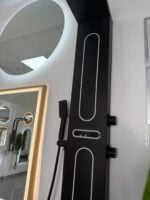 Panel de Dus cu Efect de Ploaie si Jeturi cu Masaj, Display si LED Incorporat, Negru Mat - imagine 4