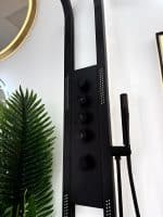 Panel de Duș cu Hidromasaj, 4 Funcții, Inox 304, Negru Mat, 140 cm - imagine 5