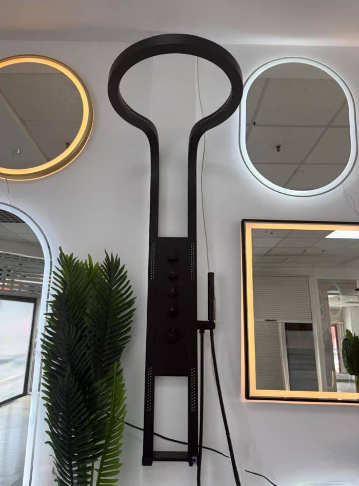 Panel de Duș cu Hidromasaj, 4 Funcții, Inox 304, Negru Mat, 140 cm - imagine 3
