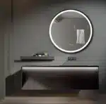 Oglinda LED 70x70 cm Rama Neagra, Senzor Miscare Premium - 3 Tipuri de Lumina, Dimabila, Ceas & Temperatura, Dezaburire - imagine 5