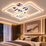 Lustra LED Cristal RGB cu Telecomanda 106W Dimabila, Argintiu - imagine 3