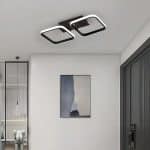 Lustra LED VERTEX Grid Patrate Paralele, 48W cu Telecomanda, 2 Patrate Lumina Rece/Calda/Neutra, Negru - imagine 3