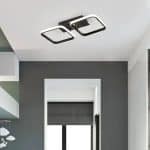 Lustra LED VERTEX Grid Patrate Paralele, 48W cu Telecomanda, 2 Patrate Lumina Rece/Calda/Neutra, Negru