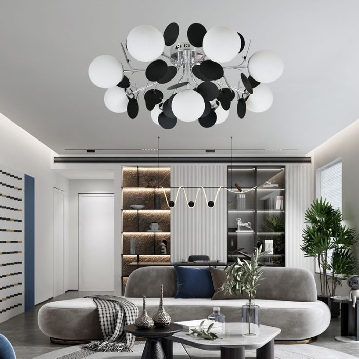 Lustra Suspendata Lexus, 9xE27, Alb Mat (2)