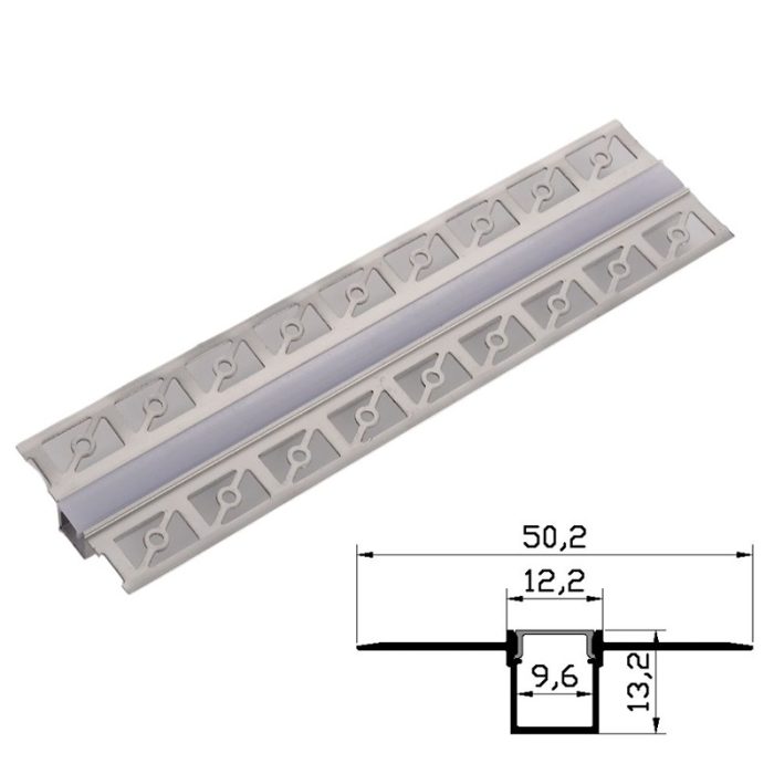 Profil Aluminiu pentru Rigips 1m mijloc 50.2x13.2mm