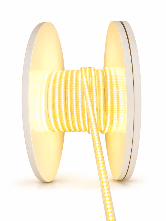 Banda LED COB 220V, 10mm Lățime Flexibila, IP65, 280 LED/M, Lumina Calda, 3000K, 12W/M, 100m/Rola - imagine 2