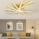 Lustra LED Vader, cu Telecomanda, 3 Tipuri de Lumina, Intensitate Reglabila, 125W, Auriu - imagine 2