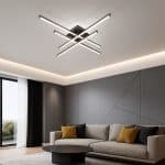 Lustra LED, Model FX60332-4L+1, cu Telecomanda, 3 Tipuri de Lumina, Intensitate Reglabila, 69W, Maro