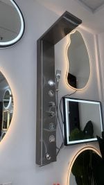 Panel de Dus cu Efect de Ploaie si Jeturi cu Masaj, LED Incorporat, Crom Periat - imagine 7