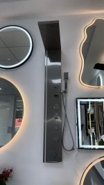 Panel de Dus cu Efect de Ploaie si Jeturi cu Masaj, LED Incorporat, Crom Periat - imagine 3