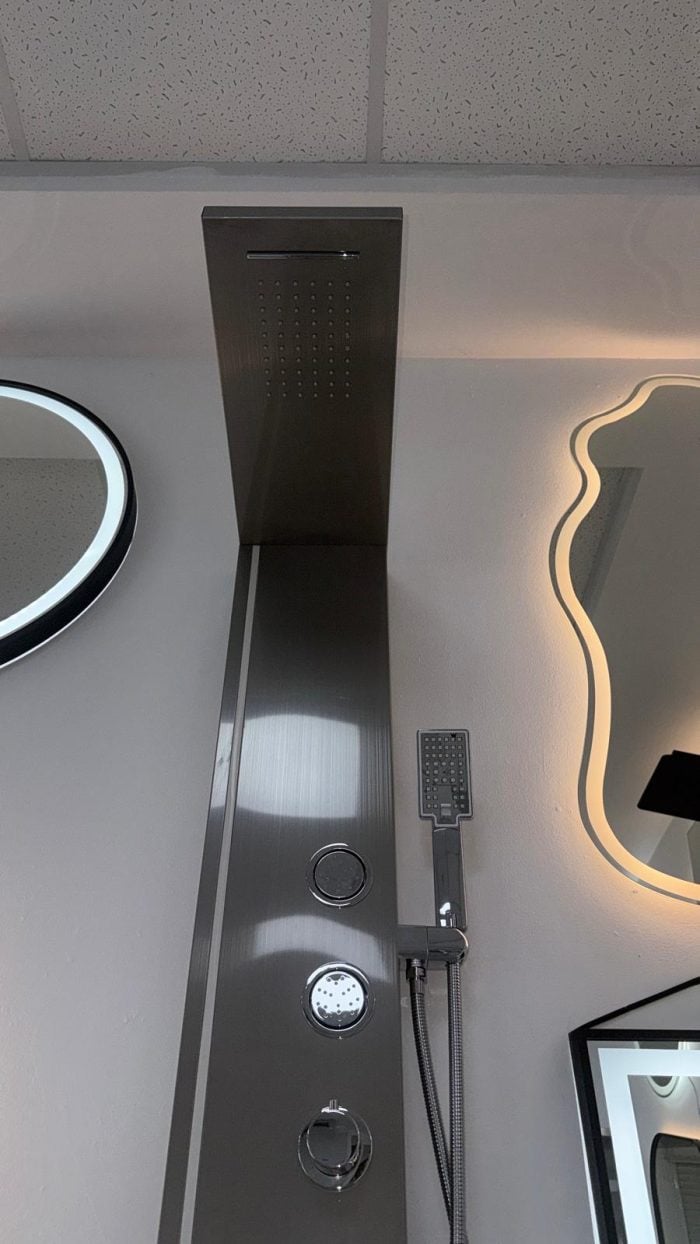 Panel de Dus cu Efect de Ploaie si Jeturi cu Masaj, LED Incorporat, Crom Periat - imagine 5